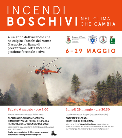 "Incendi boschivi nel clima che cambia”: lunedì 29 maggio si parla di gestione forestale sostenibile con il prof. Giorgio Vacchiano
