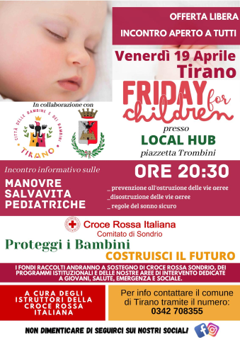 A Tirano torna Friday for Children con un appuntamento dedicato al primo soccorso pediatrico.