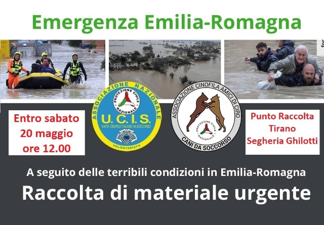 Emergenza Emilia-Romagna - Raccolta urgente di solidarietà 